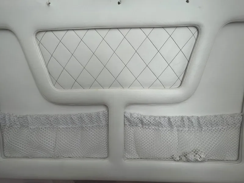 Slide: The Image of White quilted leather interior with mesh pockets, Blackwater 43, 2018 model. - 25