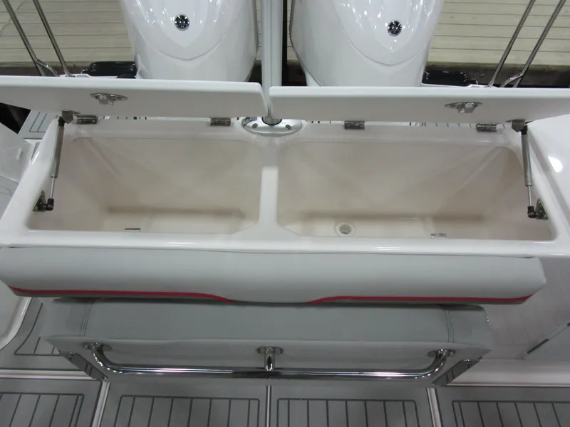 Slide: The Image of 2025 Solara S-310 CW boat interior with modern seating and navigation equipment. - 9
