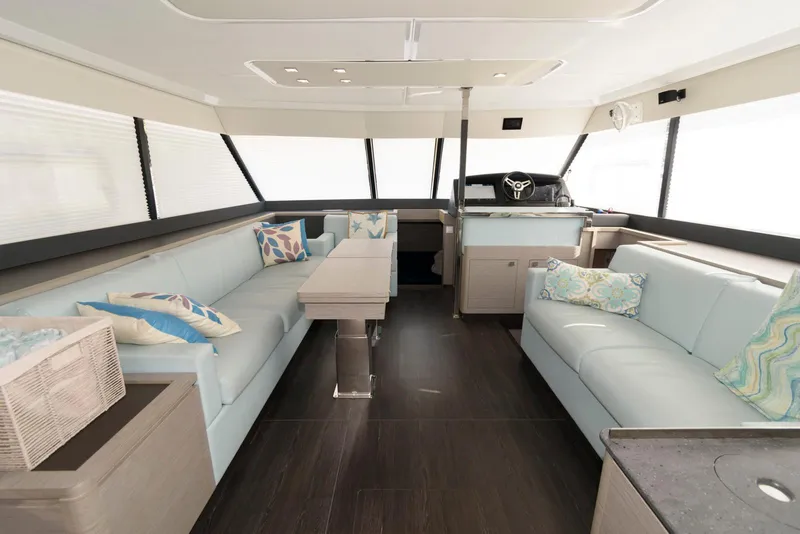 Slide: The Image of Luxurious interior of 2022 Fountaine Pajot MY6 yacht with elegant seating and modern design. - 29