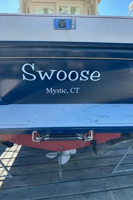 Slide: The Image of 2006 Albin 28 Tournament Express boat named "Swoose" docked in Mystic, CT. - 14