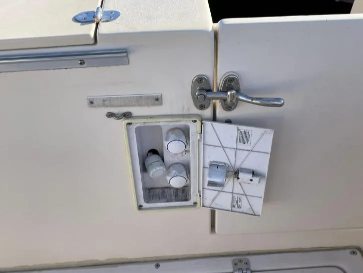 Slide: The Image of Control panel on a 2006 Albin 28 Tournament Express boat. - 29