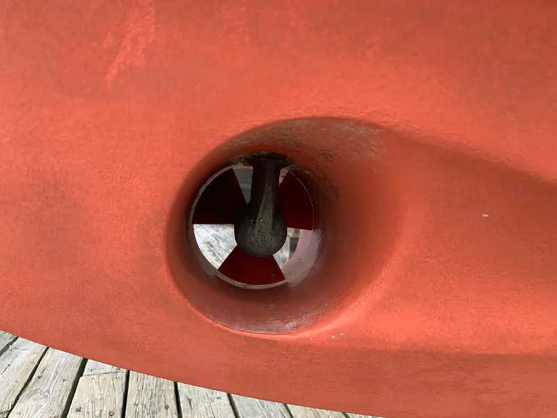 Slide: The Image of Close-up of a 2006 Albin 28 Tournament Express bow thruster. - 9