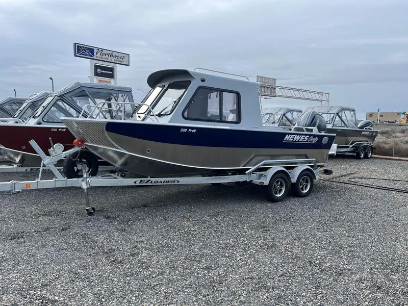 The Image of 2024 Hewescraft 200 ProV ET HT boat on trailer, displayed outdoors. - 1