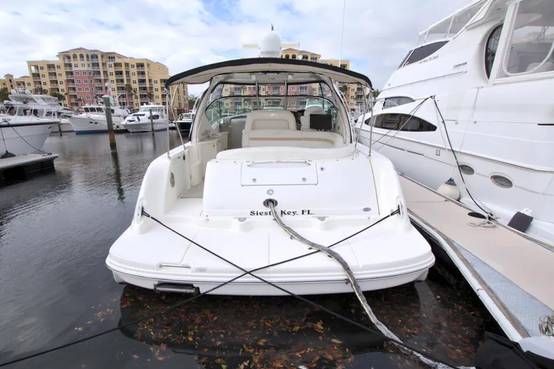 Slide: The Image of 2009 Sea Ray 44 Sundancer yacht docked at marina, Siesta Key, FL. - 11
