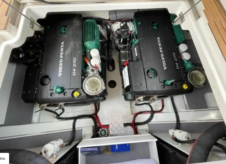 Slide: The Image of Engine compartment of a 2020 Jeanneau NC 37 with twin Volvo Penta D4-270 engines. - 20