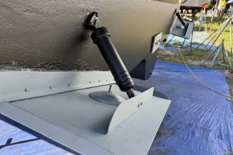 Slide: The Image of Engine room of 2003 Sea Ray 420 Sundancer, showcasing dual marine engines. - 53