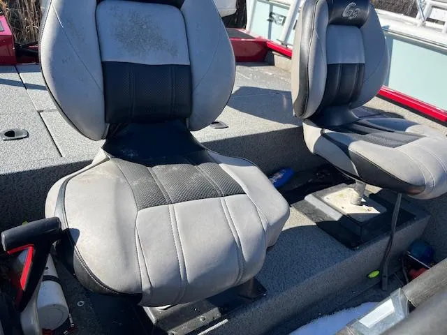 Slide: The Image of Two seats in a 2014 G3 176 EAGLE boat interior. - 7