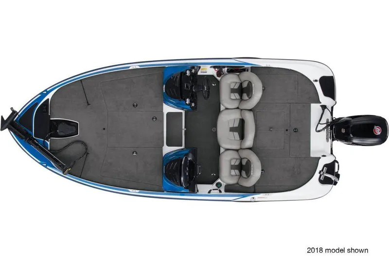 Slide: The Image of Overhead view of 2019 Nitro Z17 fishing boat interior layout. - 8
