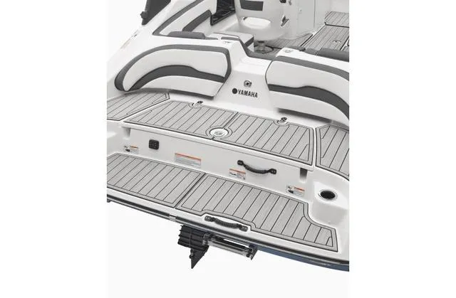 Slide: The Image of 2024 Yamaha Boats 195S swim platform with seating and sleek design. - 13