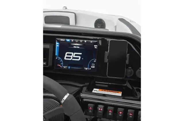 Slide: The Image of Dashboard of 2024 Yamaha Boats 195S, featuring digital display and controls. - 8
