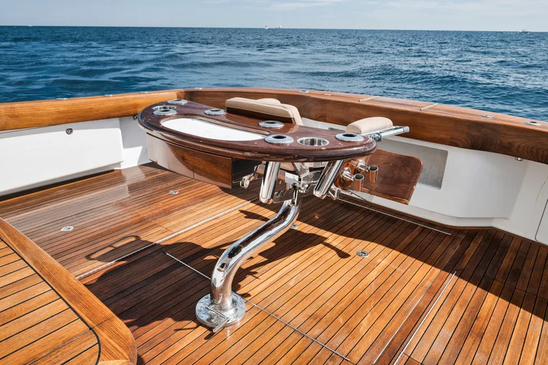 Slide: The Image of Luxury deck of 2015 Viking 70 Convertible yacht with ocean view. - 21