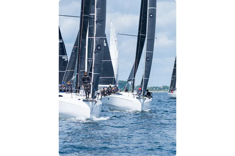 Slide: The Image of Sailing race featuring 2027 X-Yachts XR 41 boats on open water. - 5