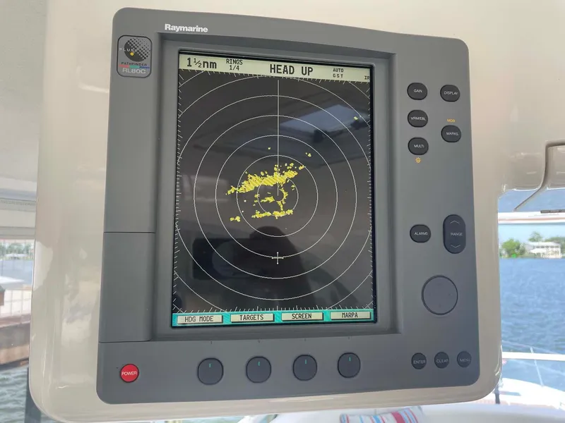 Slide: The Image of Raymarine radar display on 2003 Sea Ray 560 Sedan Bridge yacht. - 14