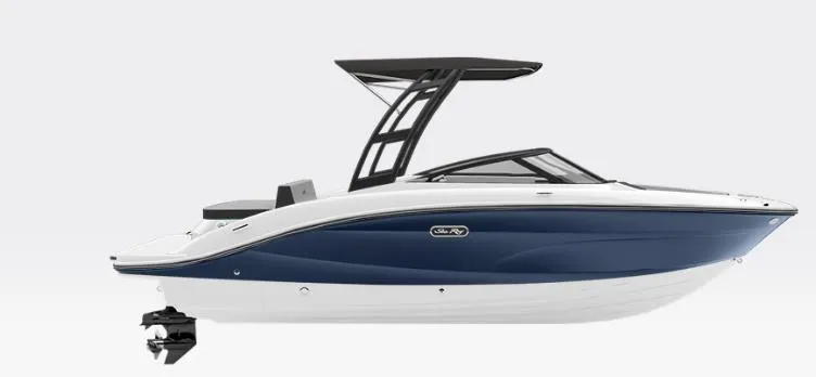 The Image of 2025 Sea Ray SPX 210 boat, sleek design, blue and white hull, modern features. - 0