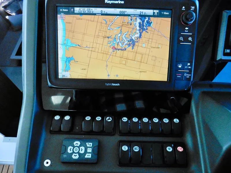 Slide: The Image of Navigation system on 2017 Jeanneau Leader 46 yacht, featuring Raymarine display. - 26