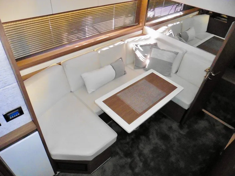Slide: The Image of 2017 Jeanneau Leader 46 interior with elegant seating and modern table design. - 43