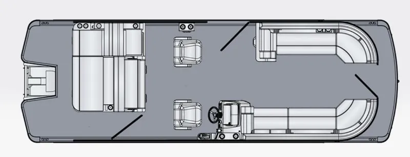 Slide: The Image of Top view layout of 2025 Harris CRUISER 230 SLDH pontoon boat. - 1