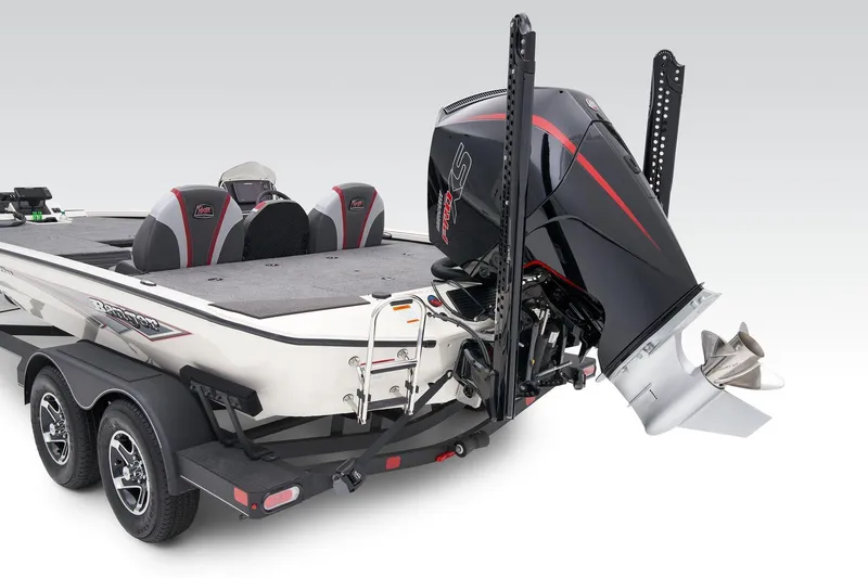 Slide: The Image of 2025 Ranger ALPHA 208 boat with powerful outboard motor and sleek design. - 10