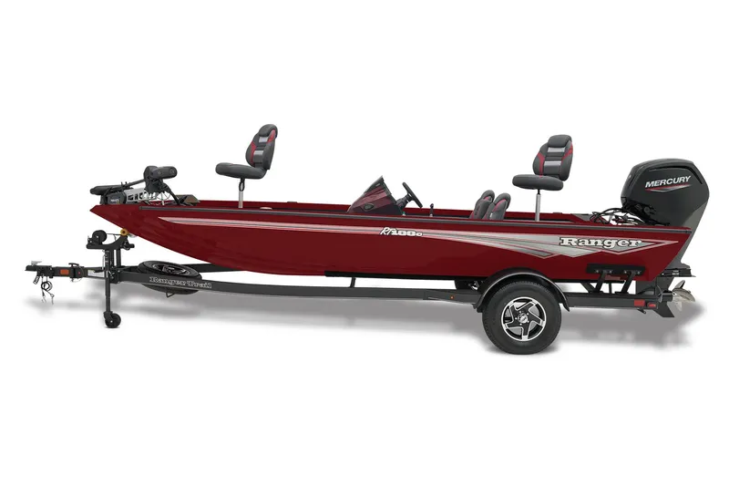 Slide: The Image of 2025 Ranger RT188C fishing boat deck with seating and equipment. - 3