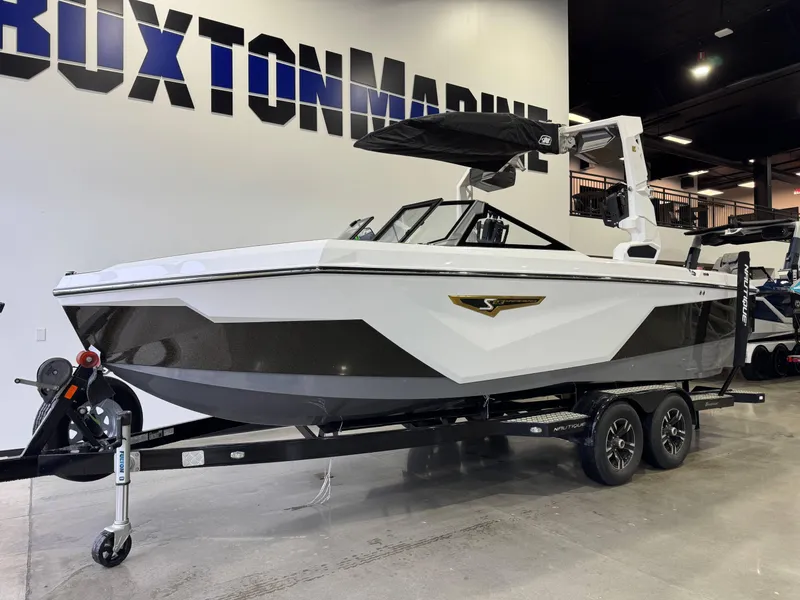 Slide: The Image of 2025 Nautique Super Air Nautique S23 boat on display at Buxton Marine showroom. - 3