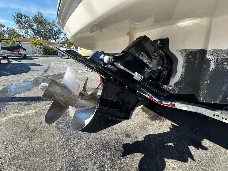 Slide: The Image of Propeller and stern drive of 2010 Sea Ray 240 Sundancer boat in sunlight. - 8