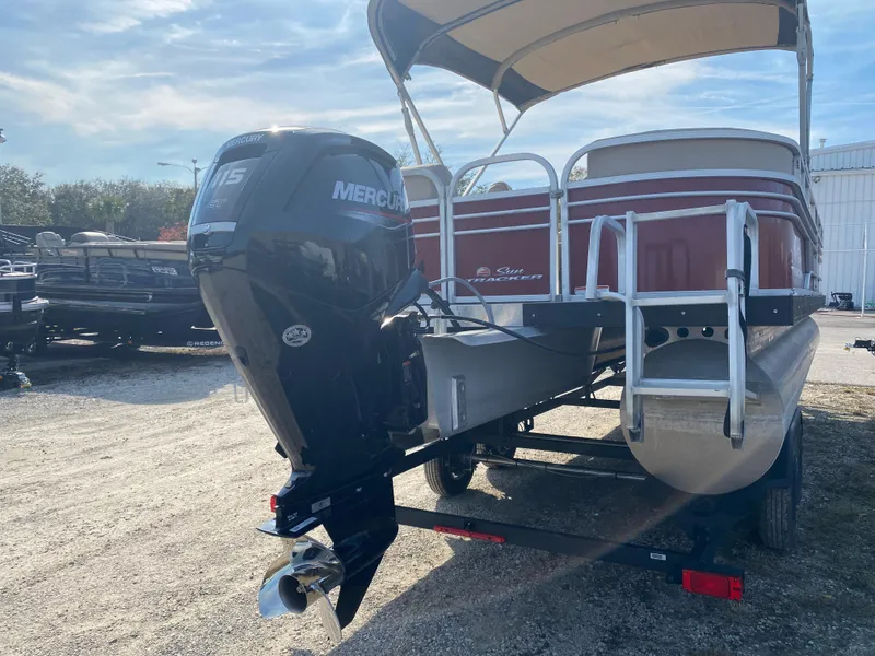 The Image of 2020 Sun Tracker Party Barge 24 DLX pontoon boat with Mercury outboard motor. - 0