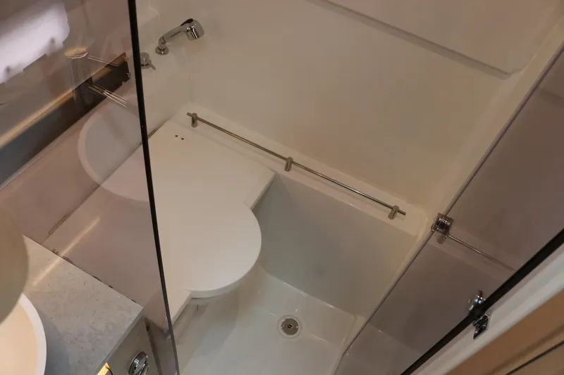 Slide: The Image of 2026 Jeanneau Leader 10.5 WA Series 2 bathroom interior with modern fixtures. - 29