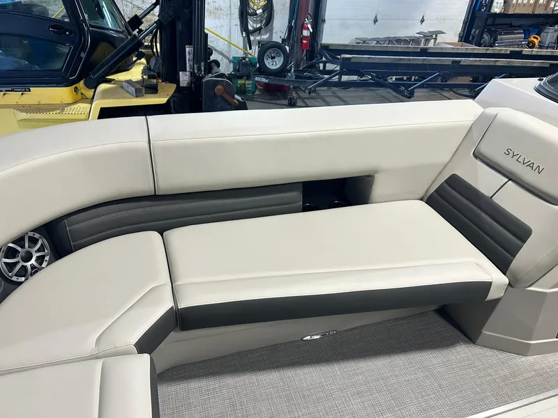 Slide: The Image of Luxurious seating in 2025 Sylvan G5 CLZ boat, featuring sleek design and premium materials. - 5