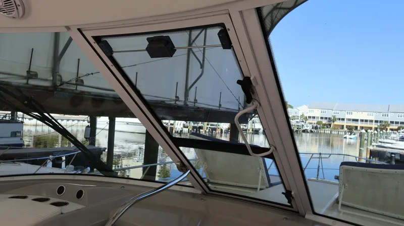 Slide: The Image of Interior view of 2007 Formula 45 Yacht overlooking marina through windshield. - 16