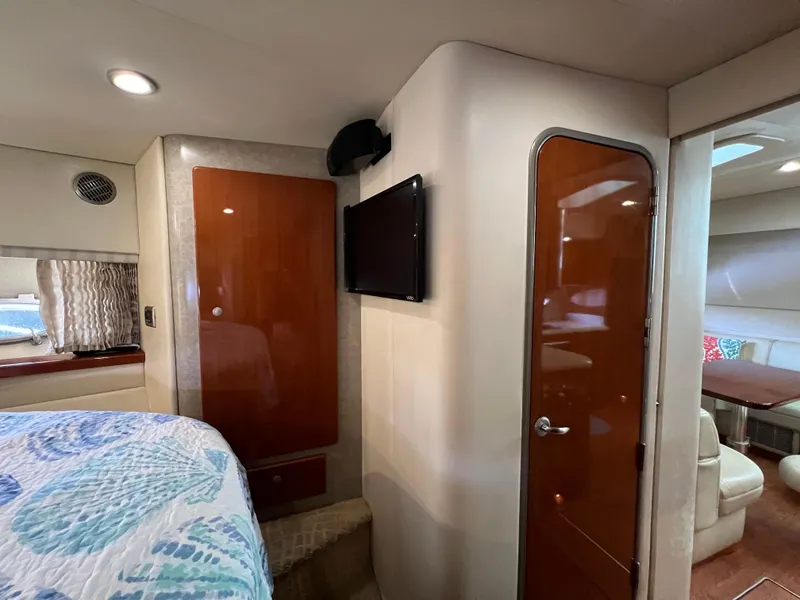 Slide: The Image of Interior of 2007 Formula 45 Yacht with wood accents and modern amenities. - 53