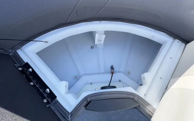 Slide: The Image of Storage compartment of 2025 Viaggio Lago X22U boat, featuring spacious interior design. - 18