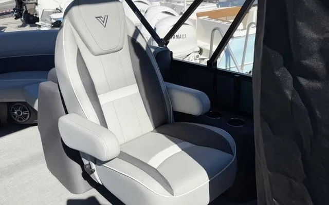 Slide: The Image of Luxurious seating in 2025 Viaggio Lago X22U boat, featuring sleek design and comfort. - 30