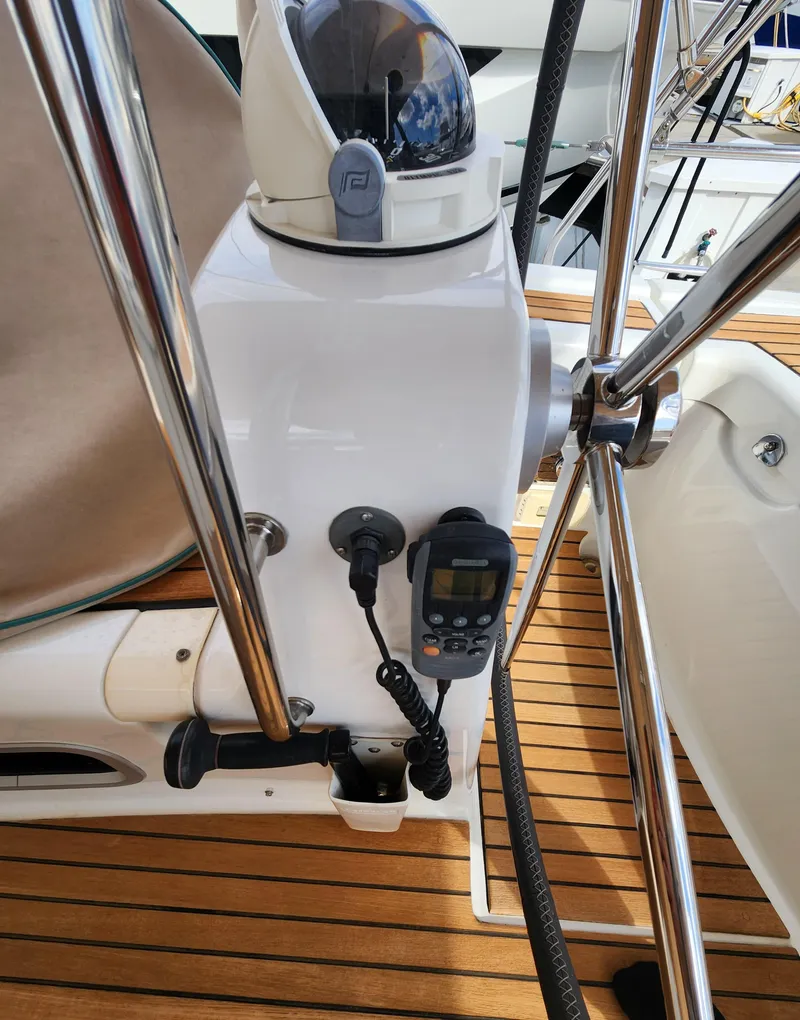 Slide: The Image of Beneteau Oceanis 50 yacht helm station with navigation equipment, 2012 model. - 20