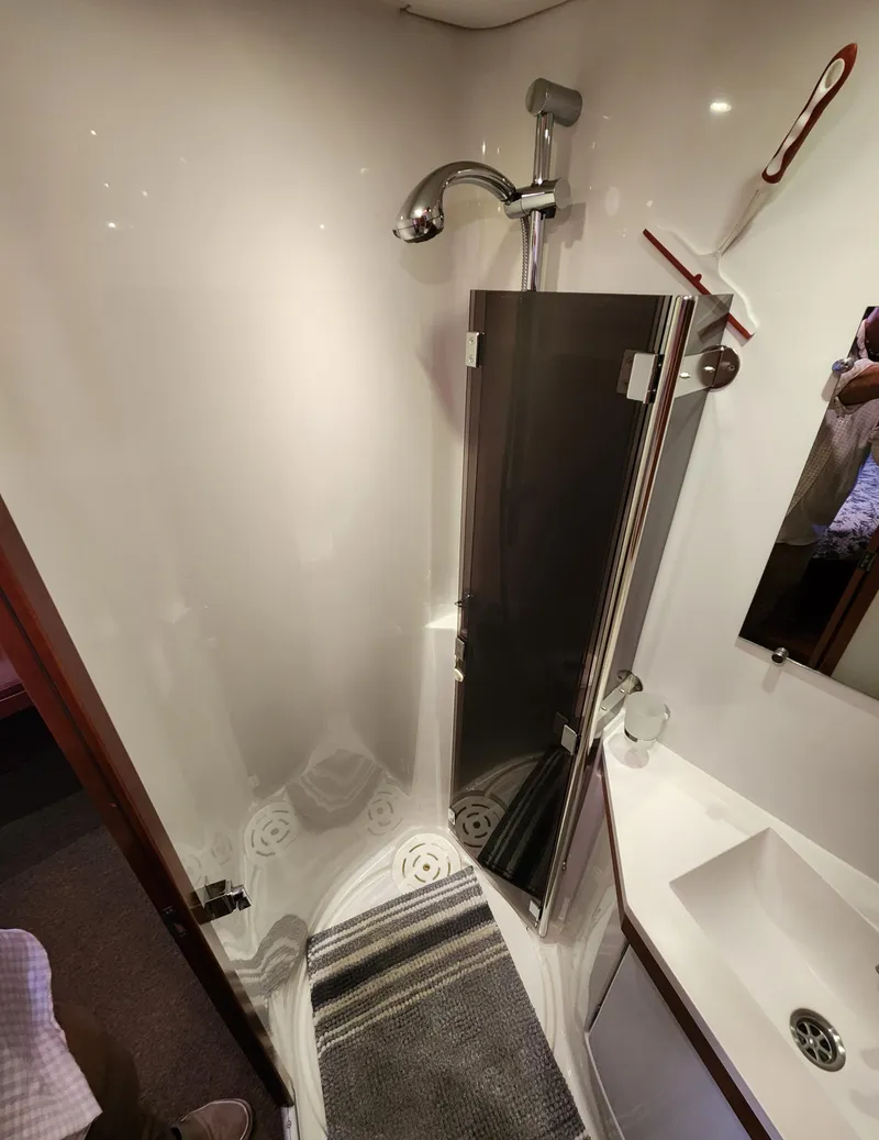 Slide: The Image of Beneteau Oceanis 50 yacht bathroom with shower, sink, and modern fixtures, 2012 model. - 31