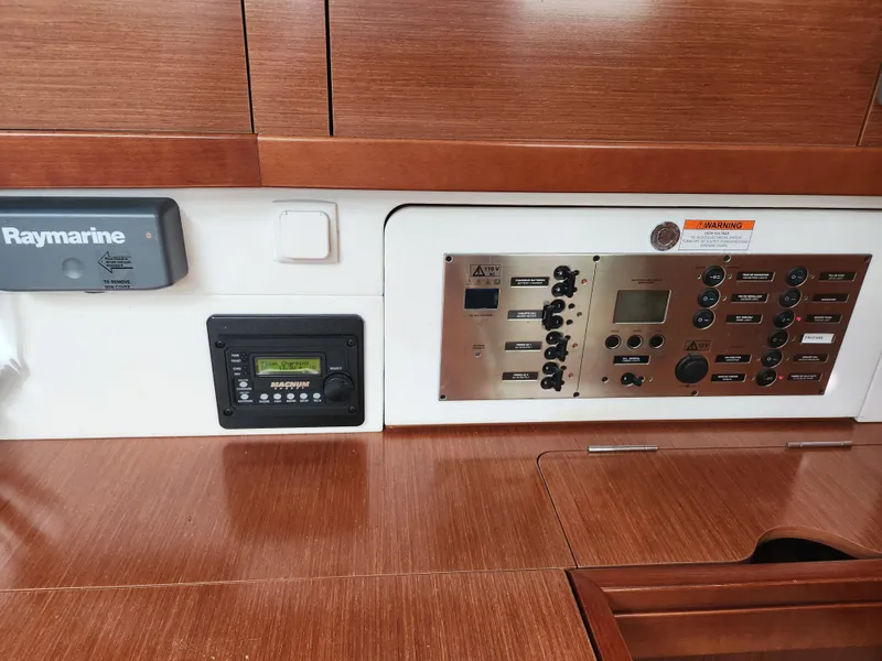 Slide: The Image of Control panel of 2012 Beneteau Oceanis 50 yacht with Raymarine equipment. - 40