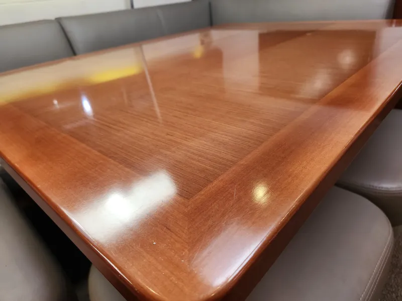 Slide: The Image of Polished wooden table in 2012 Beneteau Oceanis 50 yacht interior. - 46