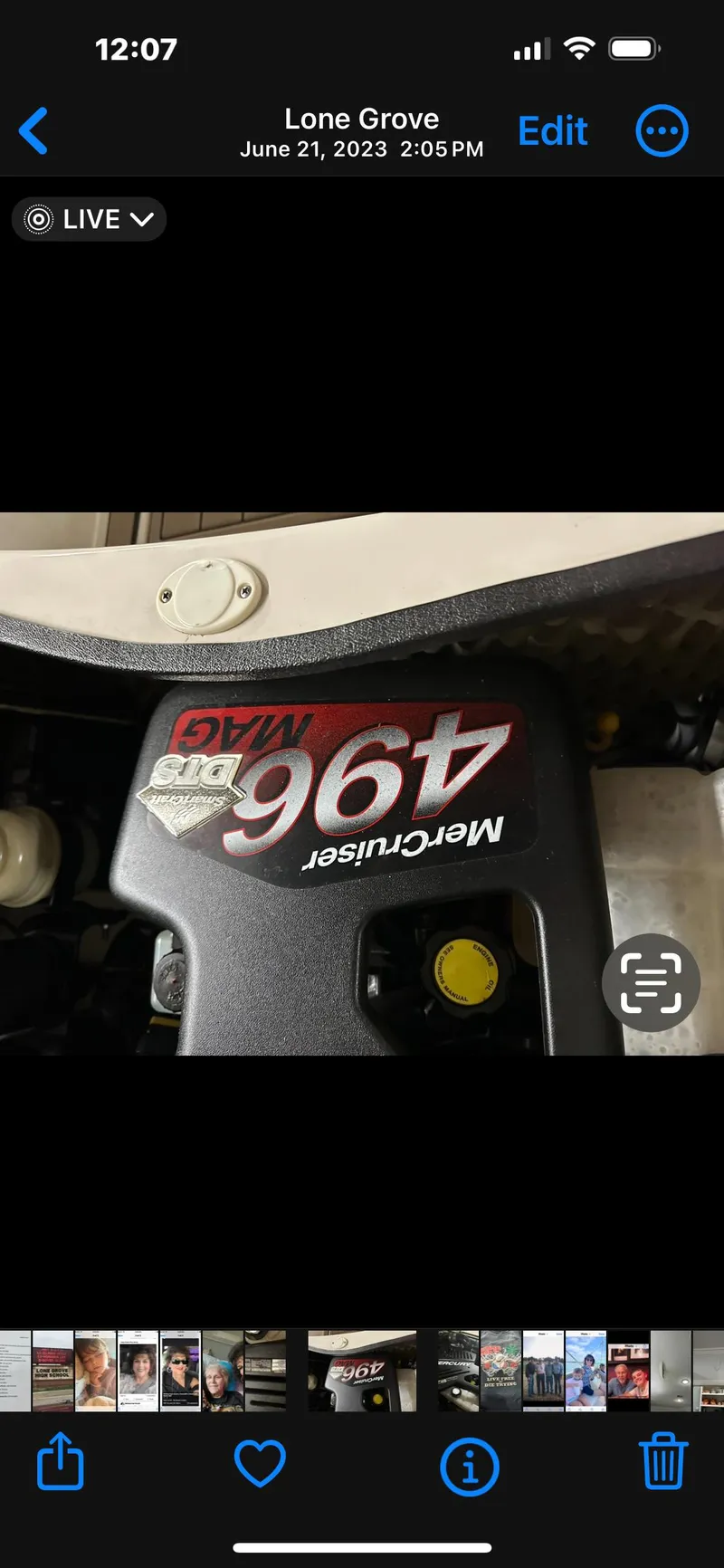 Slide: The Image of MerCruiser 496 MAG engine in a 2007 Sea Ray 260 Sundeck boat. - 12