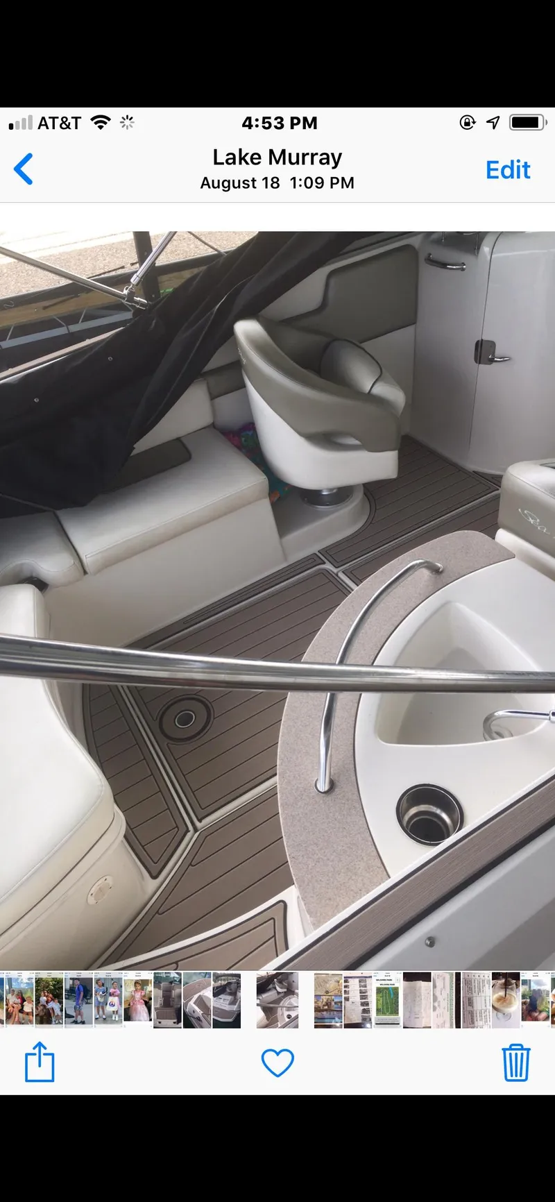 Slide: The Image of 2007 Sea Ray 260 Sundeck interior with seating and deck details. - 13