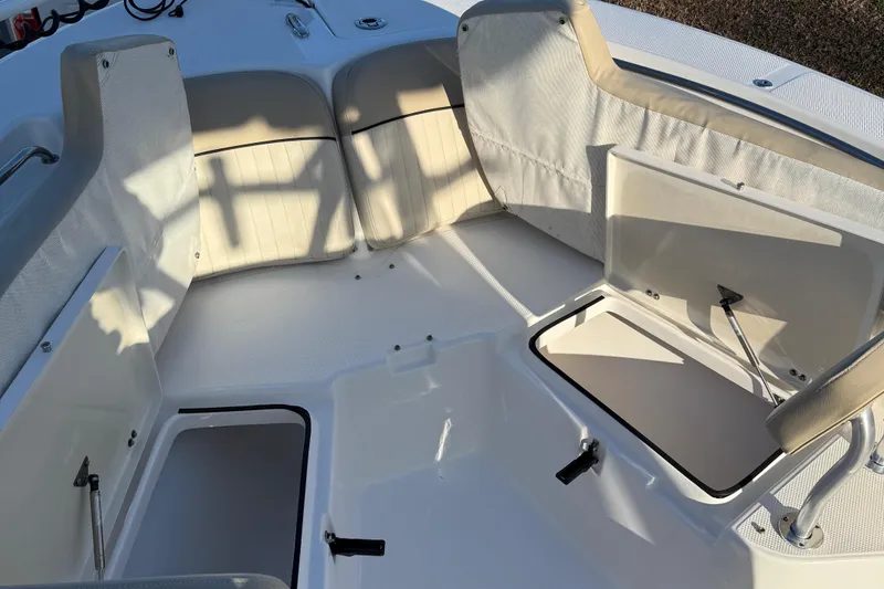 Slide: The Image of 2017 Sea Fox 246 Commander boat interior with open storage compartments. - 15