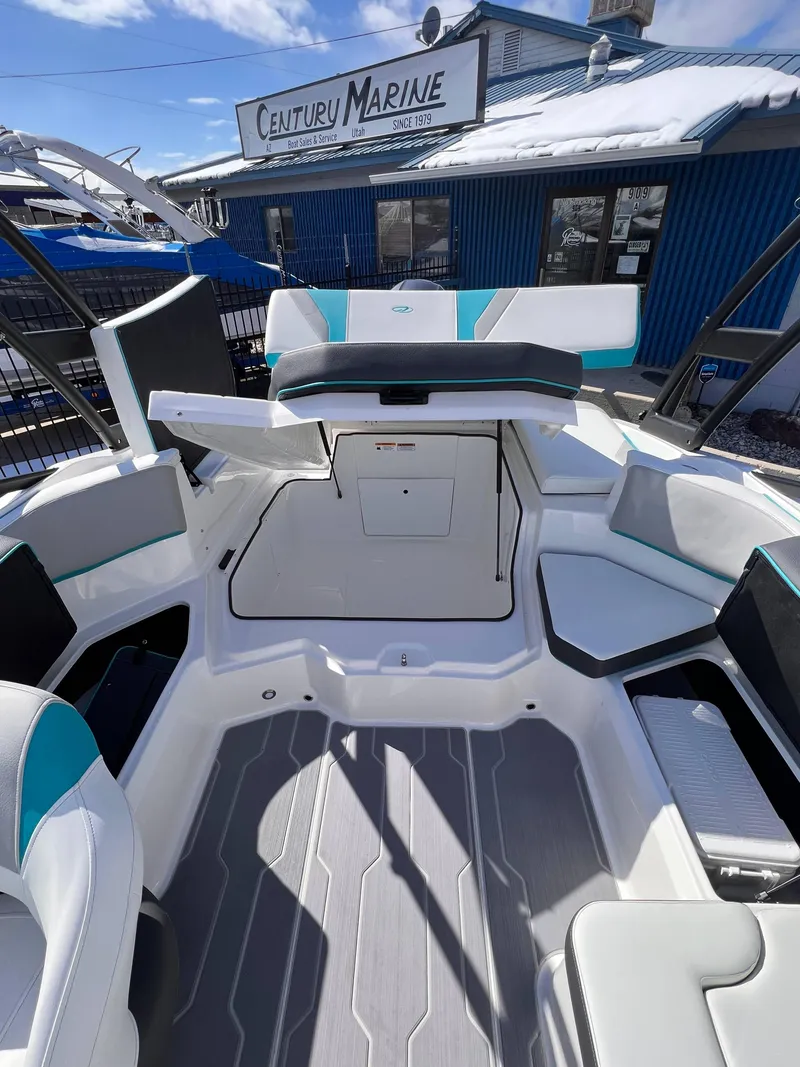 Slide: The Image of 2023 Regal 21 OBX boat interior at Century Marine dealership. - 10