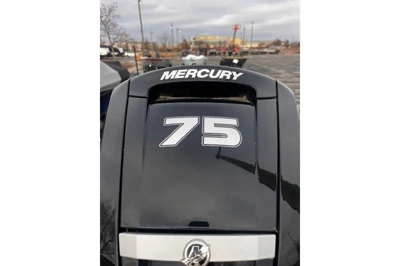 Slide: The Image of Mercury 75 horsepower engine on 2025 Tracker Pro Team 175 boat. - 63