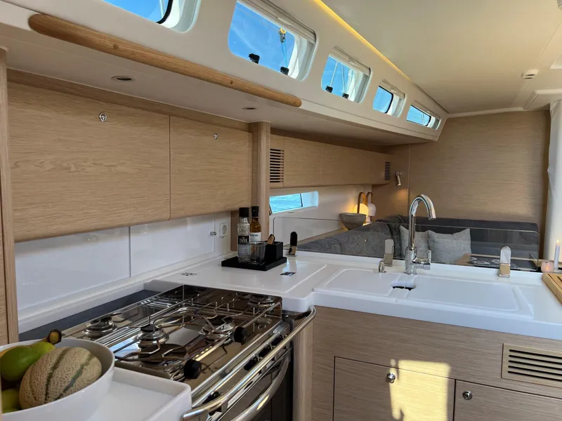 Slide: The Image of Modern kitchen interior of 2026 X-Yachts X4 3, featuring sleek design and ample natural light. - 7
