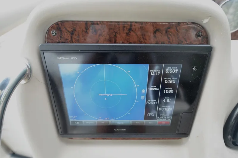 Slide: The Image of Garmin GPS display on 2007 Sea Ray 340 Sundancer boat dashboard. - 20