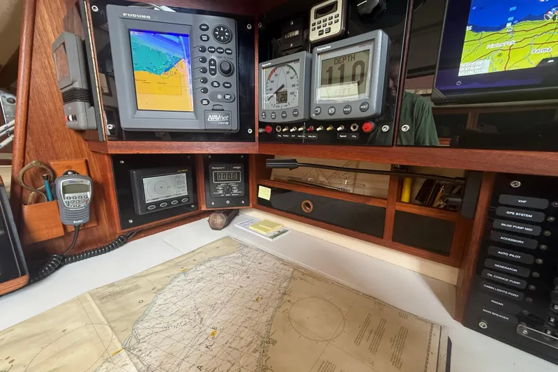 Slide: The Image of Navigation equipment and map on Abbott 36 sailboat, 1986 model. - 24