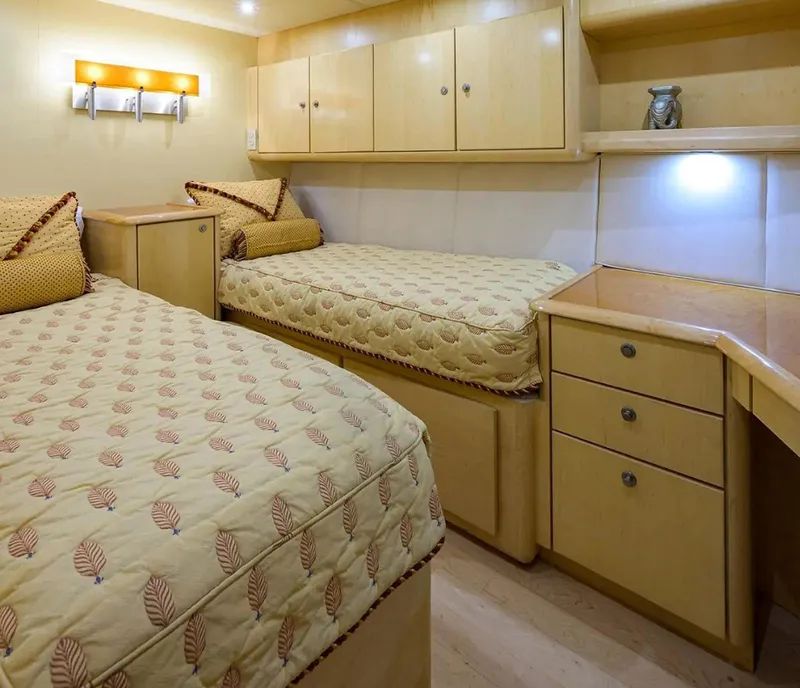 Slide: The Image of Luxurious cabin interior of 2003 Ocean Yachts 62 Enclosed Bridge Super Sport. - 32