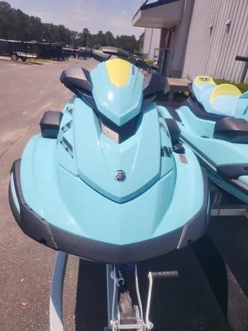 Slide: The Image of 2025 Yamaha WaveRunner VX Limited Ho in light blue, parked outdoors. - 3