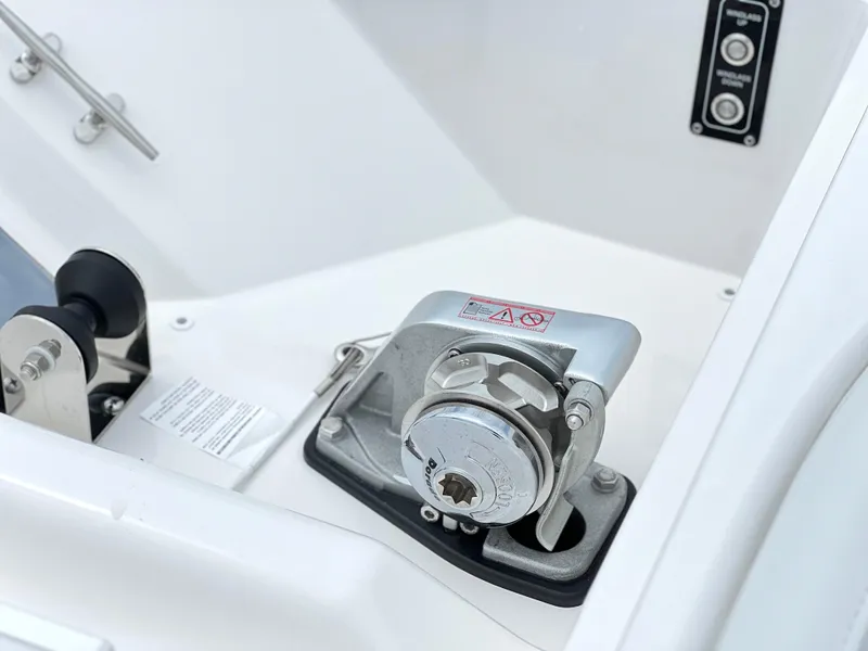 Slide: The Image of Anchor winch on 2025 Sea Fox 288 Traveler boat deck. - 16