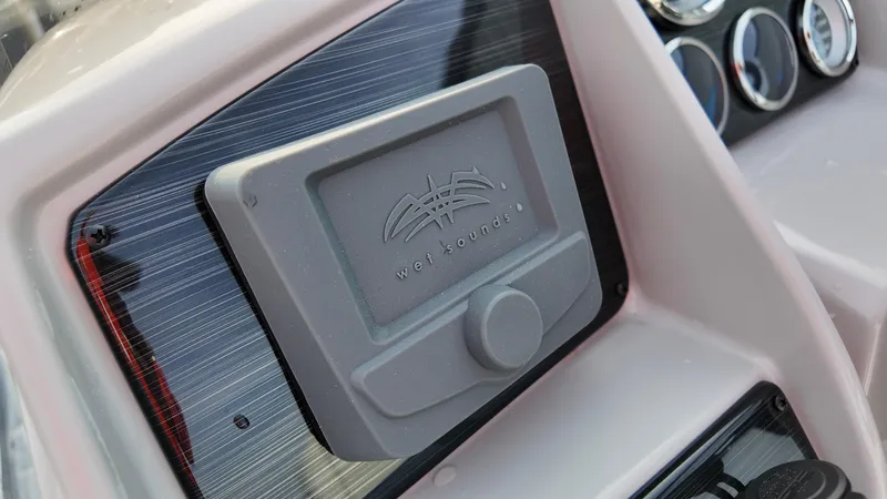 Slide: The Image of Dashboard of 2025 Sylvan MIRAGE 818 CRS with control panel and gauges. - 11