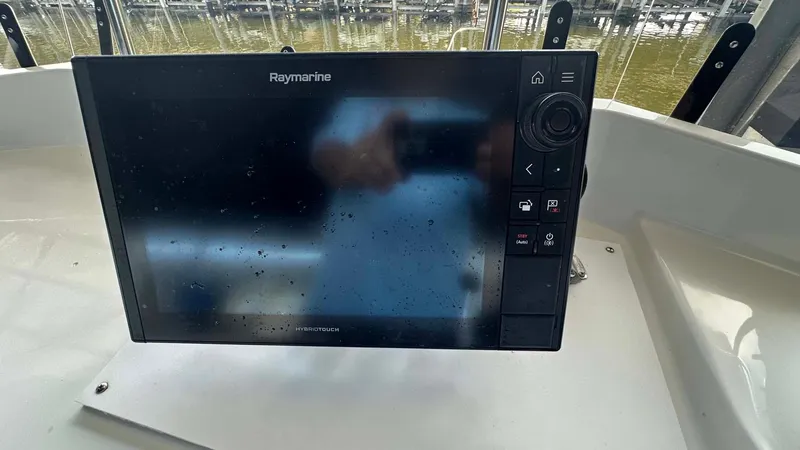 Slide: The Image of Raymarine navigation display on 1987 Grand Banks 46 Classic yacht. - 21