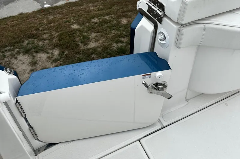 Slide: The Image of 2023 Tiara Yachts 43 Open boat door with sleek design and modern handle. - 25